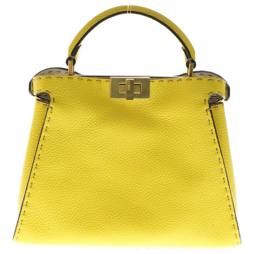 ✨極美品✨ FENDI ハンドバッグ ショルダーバッグ トライアングル イエロー ✨極美品✨ FENDI ハンドバッグ ショルダーバッグ