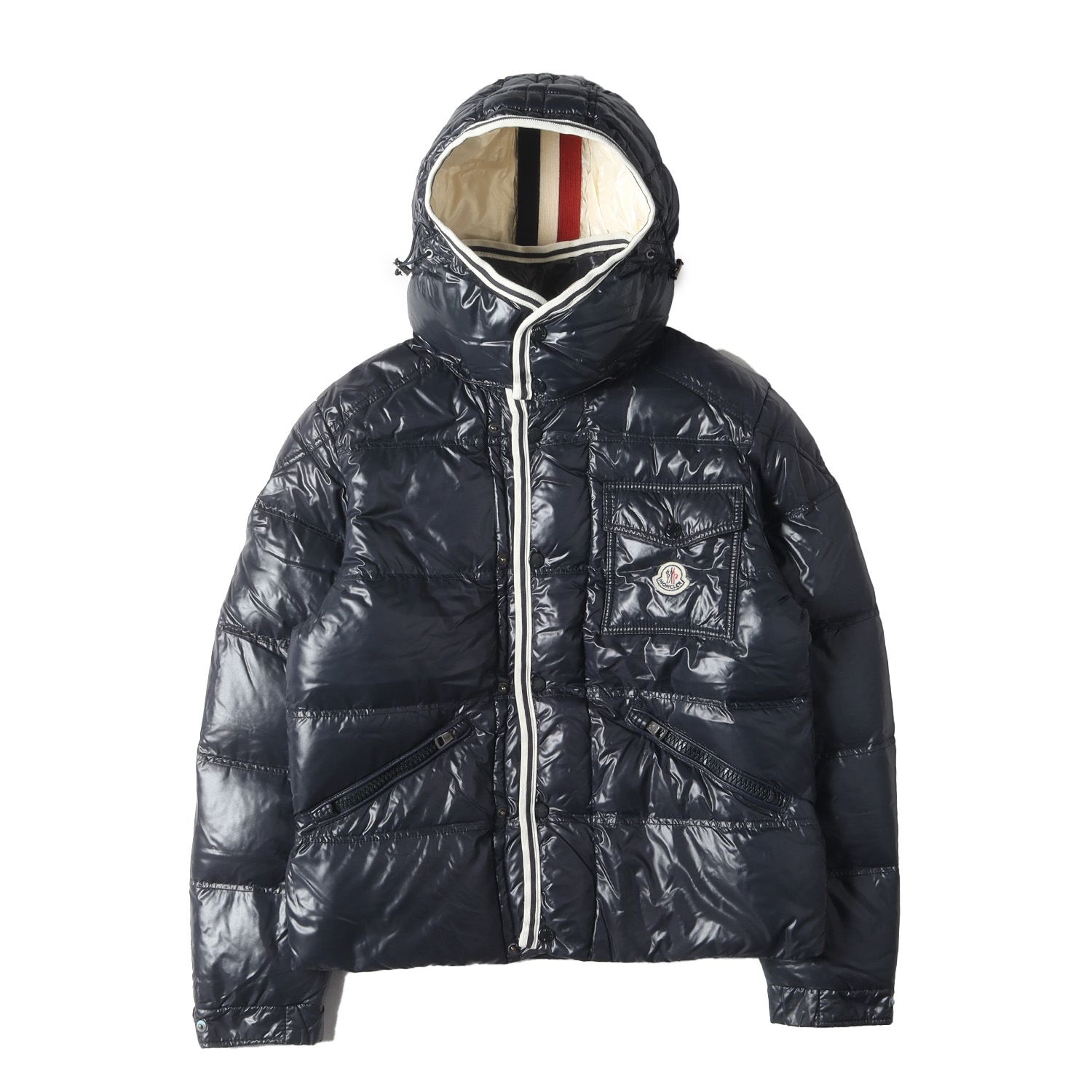 MONCLER モンクレール ジャケット サイズ:2 フード付き シャイニー ナイロン ダウンジャケット (BRANSON 41355/50/68950) / ブランソン ダークパープル アウター ブルゾン 上着【メンズ】