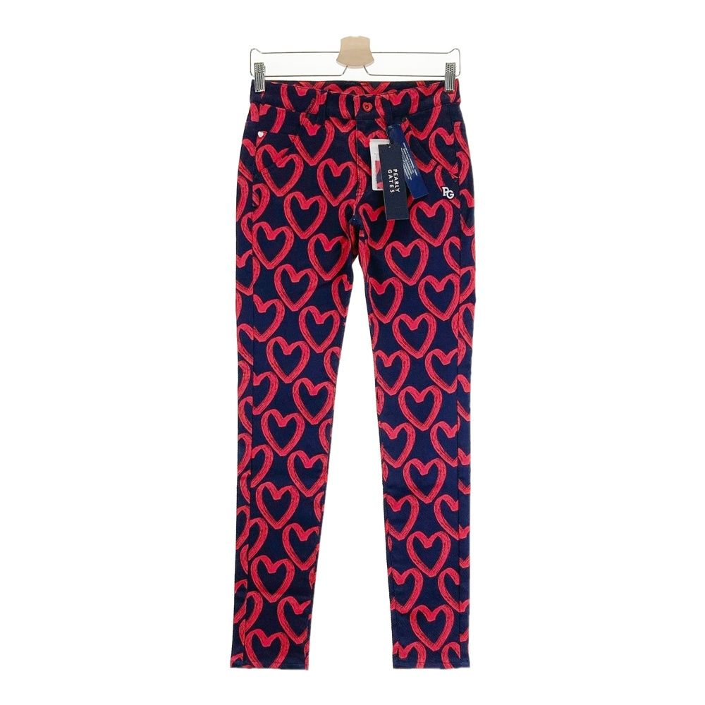 サイズ 0 PEARLY GATES パーリーゲイツ 055-2131306 パンツ ハート柄 ネイビー系 240101543664 ゴルフウェア レディース ストスト