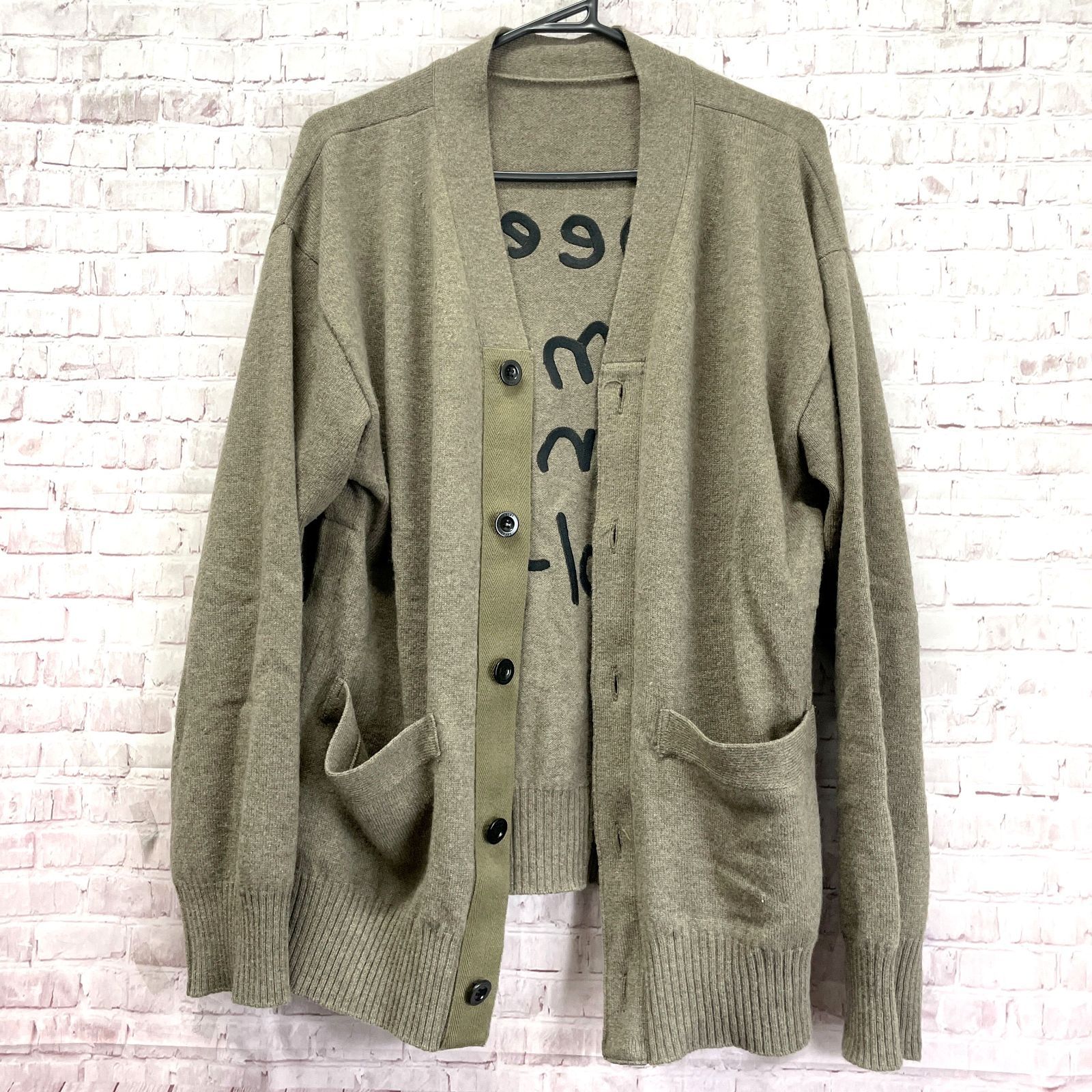 美品　sacai × MADSAKI　エンブロイダリー ニット カーディガン 1 美品 sacai × MADSAKI エンブロイダリー ニット カーディガン 1 - メルカリ