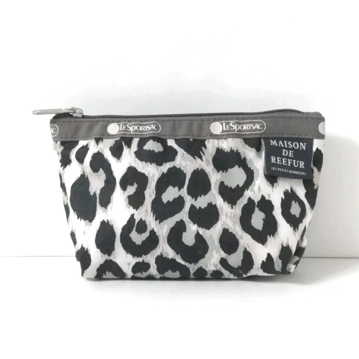 LESPORTSAC(レスポートサック) ポーチ - グレー×黒×マルチ 豹柄