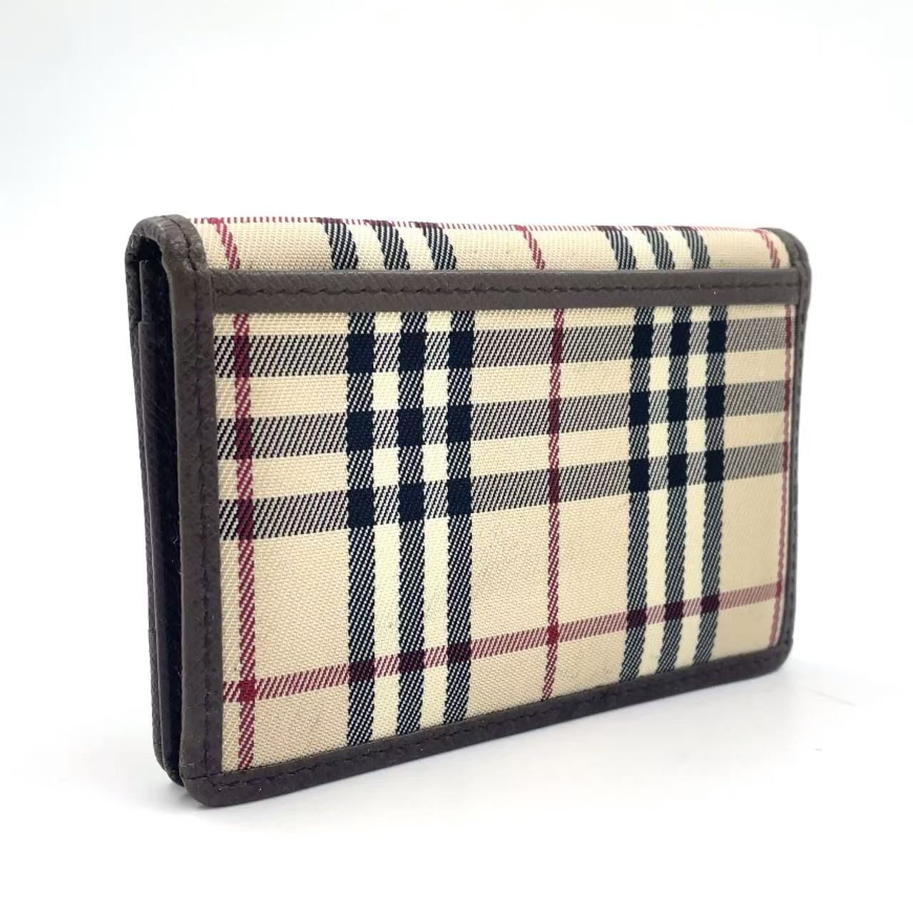 BURBERRY ノバチェック 名刺入れ レザー×キャンバス ダーク