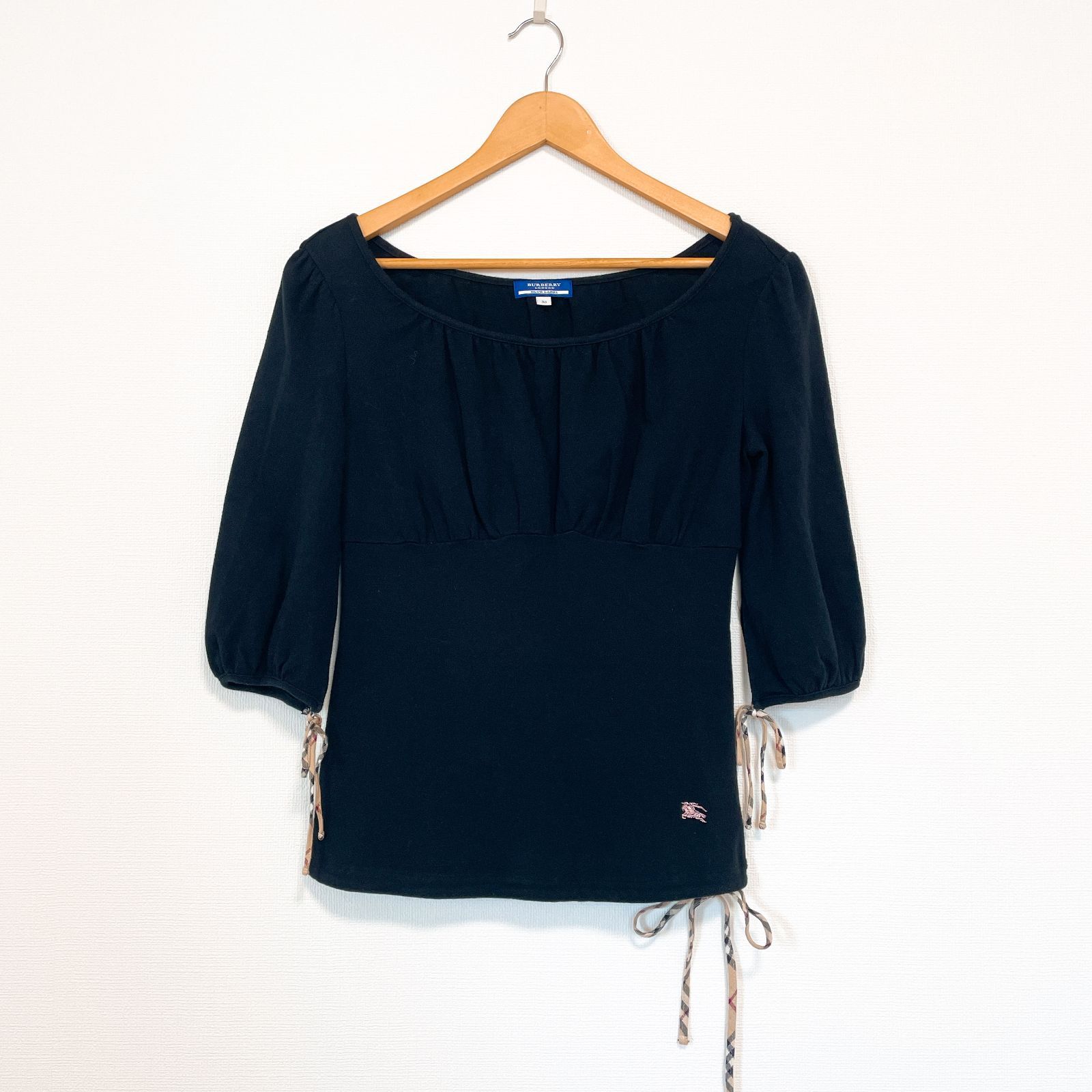 【新品】BURBERRY BLUE LABEL ビッグ ホースロゴ Tシャツ 黒 BURBERRY BLUE LABEL ノバチェック チュニック ホース刺繍 ワン