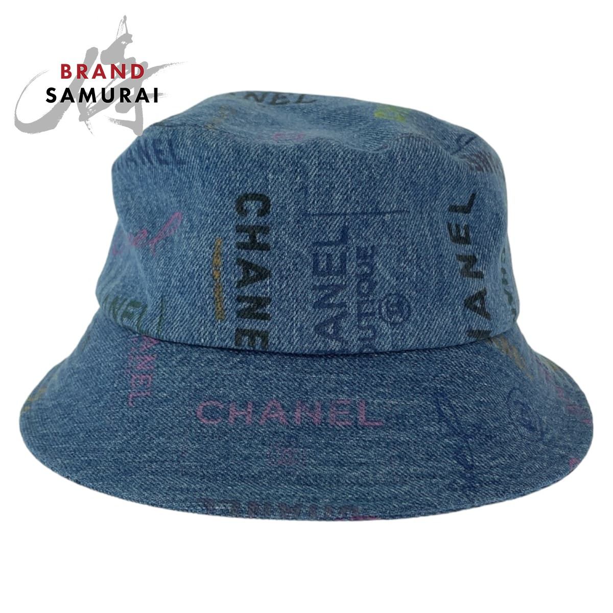 新品未使用 CHANEL シャネル 総柄ロゴ サイズM ブルー マルチカラー 