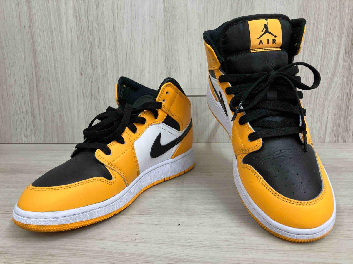 NIKE スニーカー NIKE AIR JORDAN 1 MID TAXI 554725-701 スニーカー イエロー ブラック 25.5cm