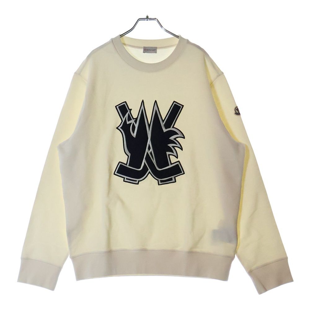 MONCLER (モンクレール) 23AW FELPA GIROCOLLO ホッケー ワッペンロゴ