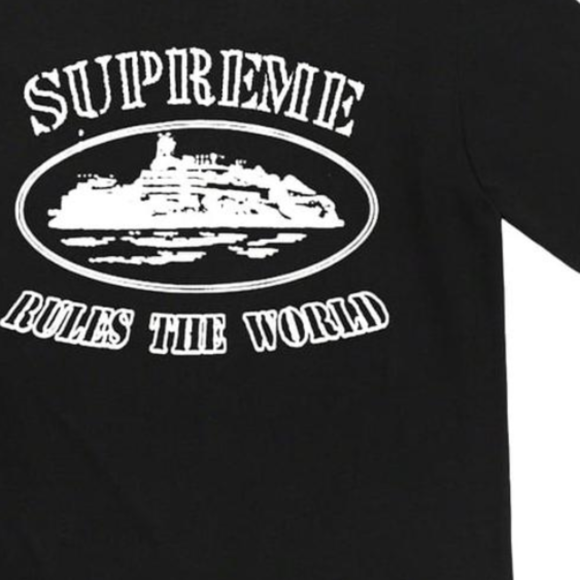 新品未使用  シュプリーム corteiz✖️supreme Logo Rules The World Tee  Tシャツ 男女兼用