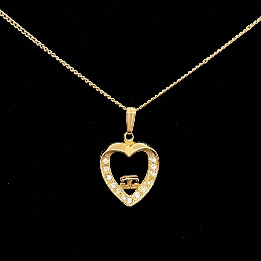 美品☆ GIVENCHY ジバンシー ネックレス ハート ラインストーン