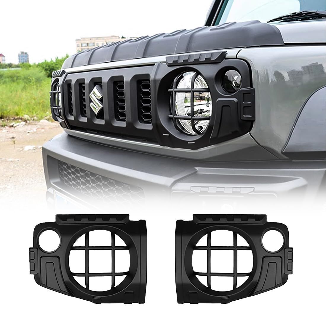 Style:テヘッドライト ガード Maplewoodcar 新型スズキ ジムニーJB64/JB74 テヘッドライト ガード ジムニーシエラ アクセサリー ジムニーカスタムパーツ ?正交換タイプ 穴あけ不要 取り付け簡単 カ