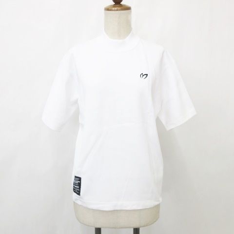 マスターバニー MASTER BUNNY ニット ゴルフ スポーツウェア 2024年モデル 半袖 ロゴ ハイネック 白 ホワイト 1