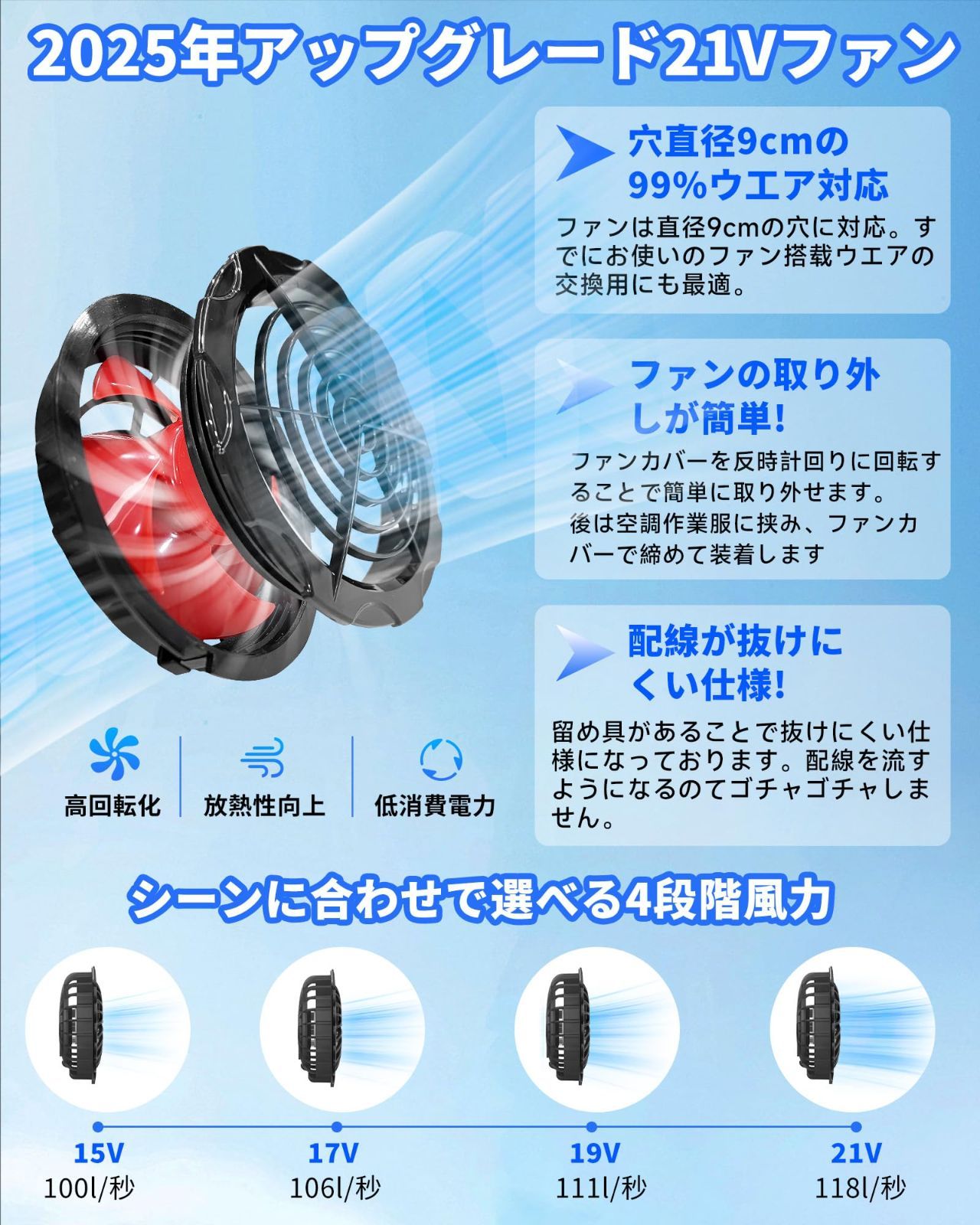 9cm服穴径対応 PSEマーク認証済