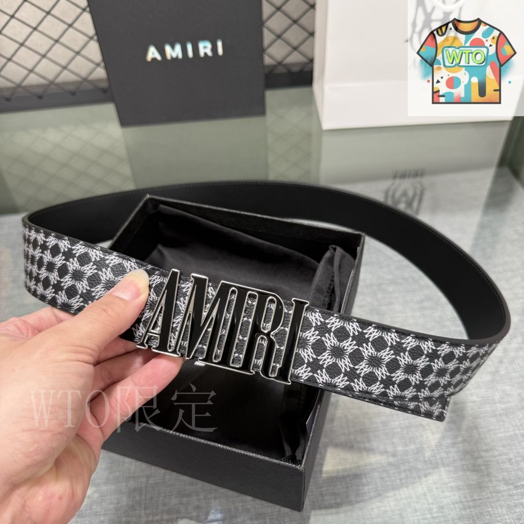 AMIRIレザーベルト AMIRI ロゴバックル レザーベルト | ブラック | FARFETCH JP