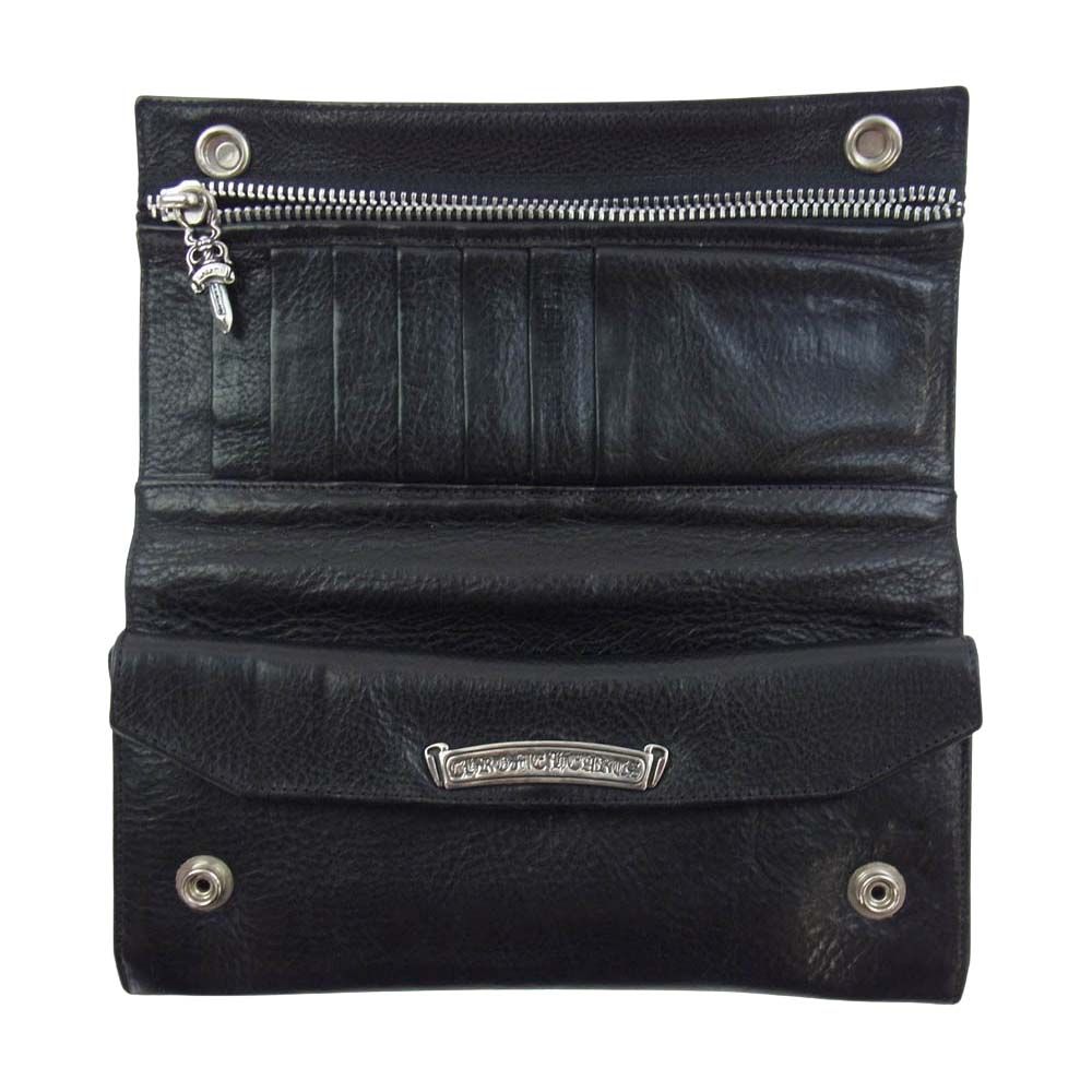 CHROME HEARTS クロムハーツ（原本無） グリーシー LONG WALLE レザー