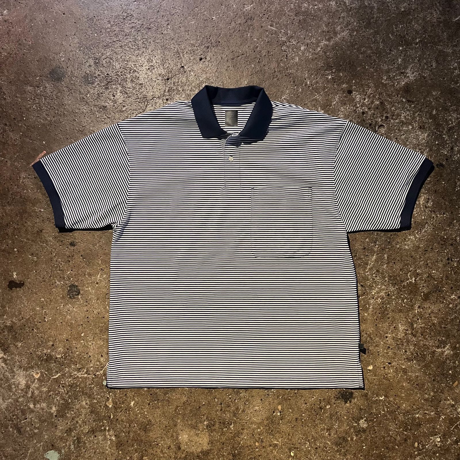 DAIWA PIER39 TECH POLO SHIRTS S|S WHITE|NAVY BORDER ダイワピア39 テックポロシャツ ボーダー BE-37024