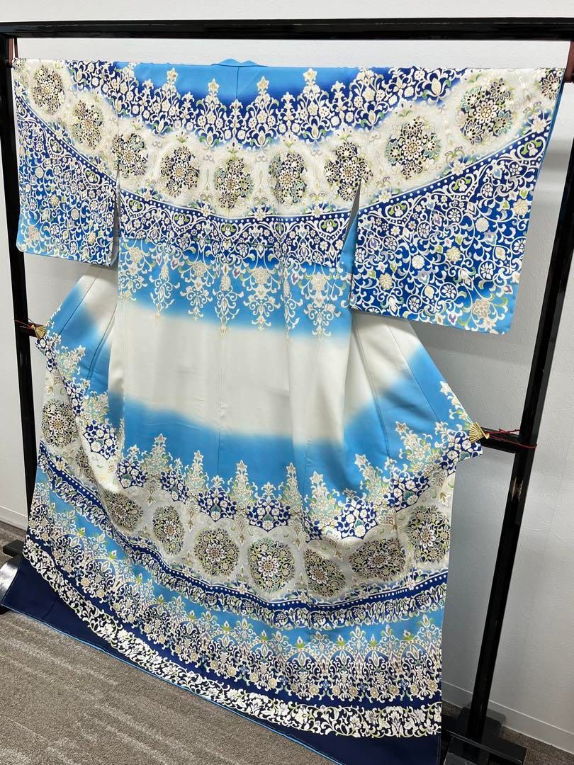 吉澤の友禅 十日町 豪華 訪問着 金駒 金彩 大華紋 正絹 躾糸付き X396 吉澤の友禅 十日町 豪華 訪問着 金駒 金彩 大華紋 正絹 躾糸付き X396