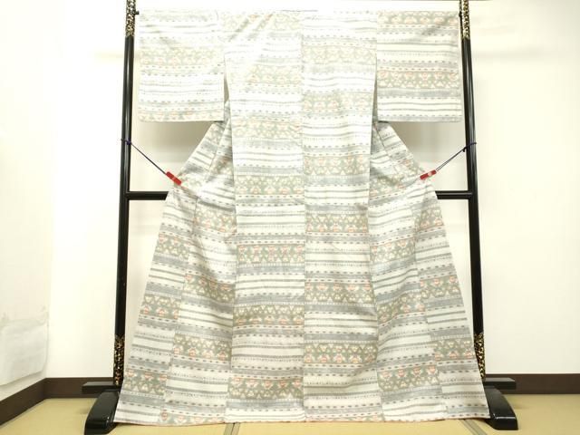 平和屋着物○小千谷紬 横段花文 正絹 逸品 未使用 DAAT1194tw - メルカリ