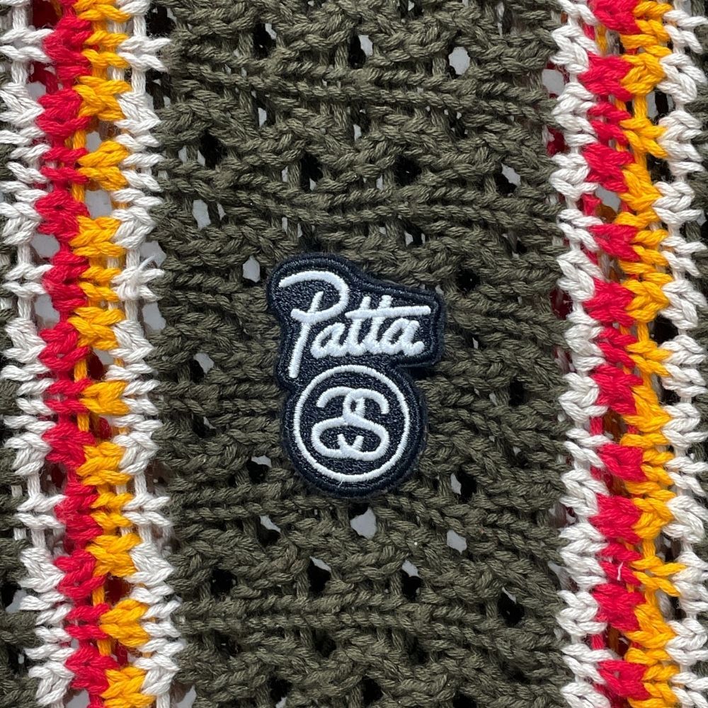 STUSSY ステューシー ×Patta Stripe Loose Gauge Crewneck Sweater ニット セーター カーキ系 サイズXL 正規品 / 35927 317012__OLIV_1_grande.jpg?v=