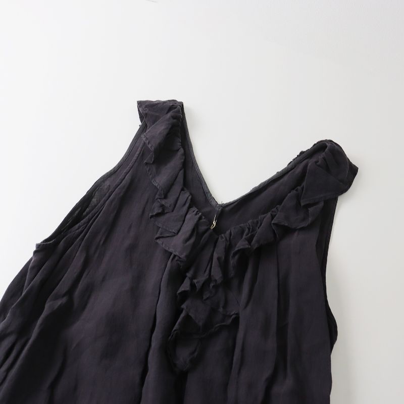 2022SS ネストローブ nest Robe リネンフリルノースリーブワンピース F