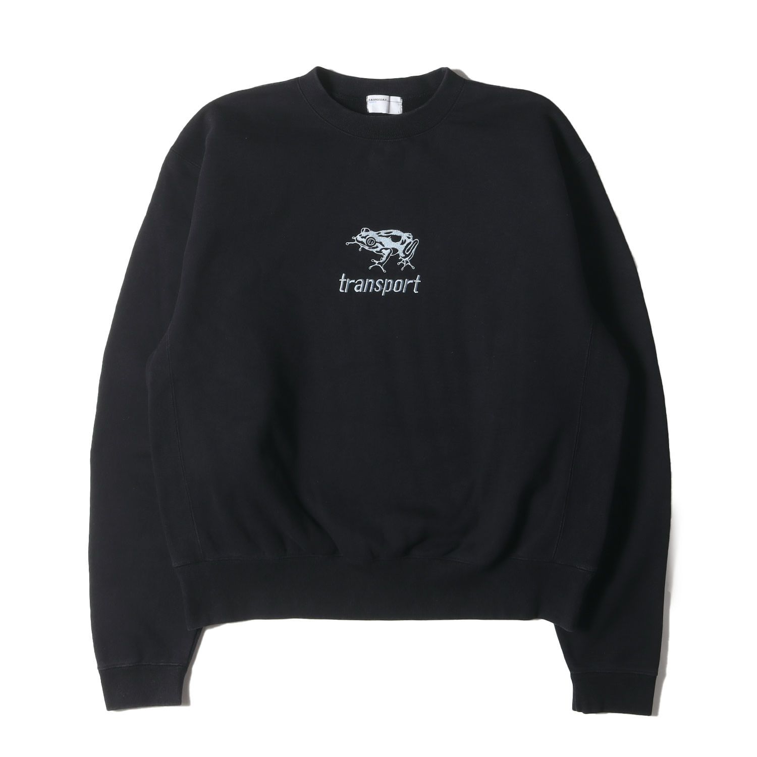 TRANSPORT トランスポート スウェット ブラック 黒 サイズ:L | 90s カエル刺繍 リバースウィーブ スウェットシャツ | 90年代 アーカイブ | トップス トレーナー 【メンズ】【】