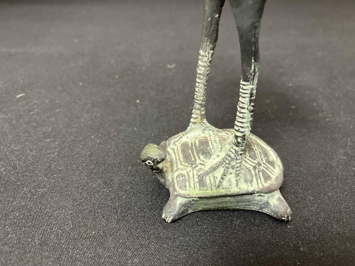中国青銅器　亀鶴延年 鶴亀 延年 中国 青銅器 19cm - メルカリ