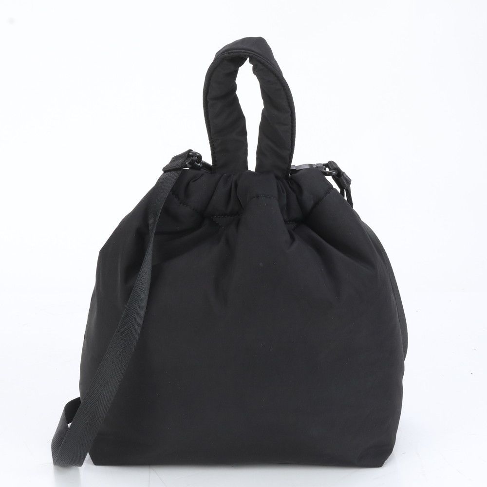 極美品 agnes b. アニエスベー 巾着ショルダー バッグ ブラック アニエスベー 巾着 ショルダーバッグ バケツ型 カジュアル