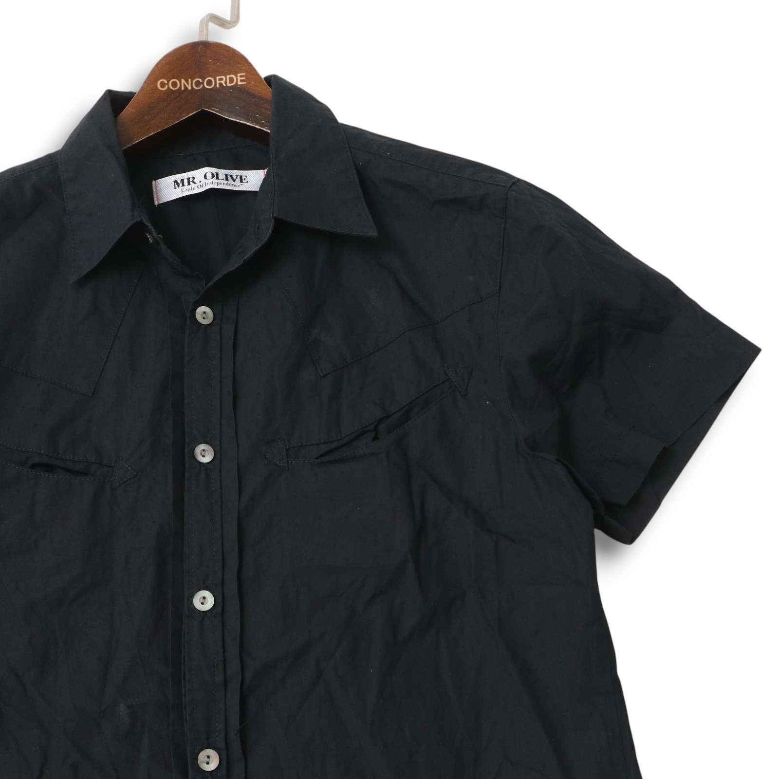 【美品】MR. OLIVE 半袖シャツ Lサイズ MR.OLIVE ミスターオリーブ 春夏☆ 半袖 シャツ Sz.L メンズ 黒