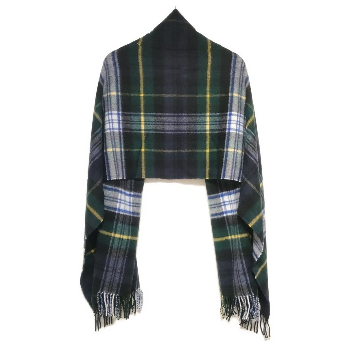 johnstons of elgin(ジョンストンズ) マフラー - 黒×ダークグリーン  