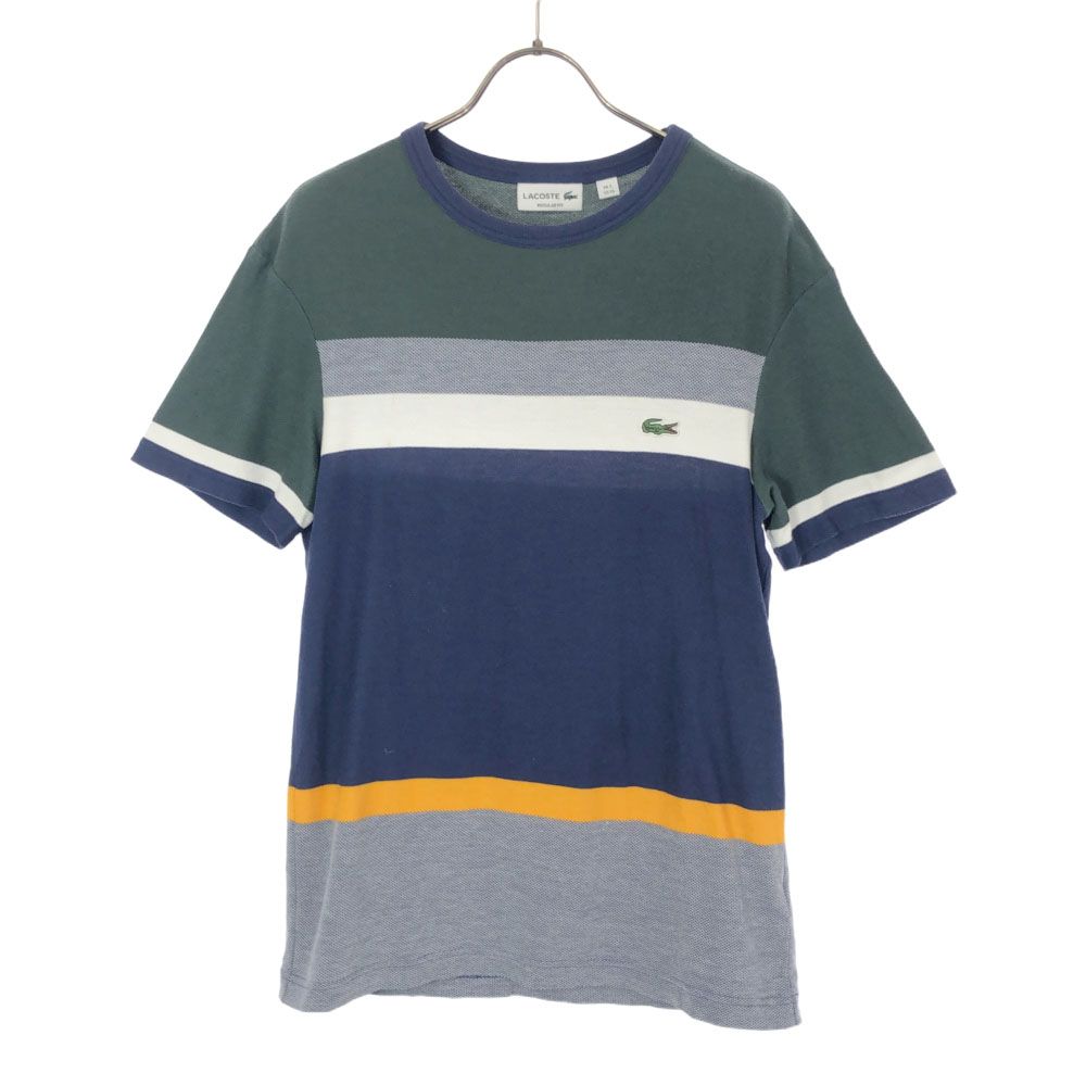 ラコステ ボーダー 半袖 Tシャツ XS LACOSTE ロゴワッペン REGULAR FIT メンズ