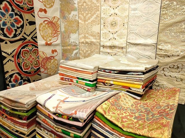 平和屋本店 袋帯 西陣 まとめて100点 向かい鳳凰 鶴 向かい蝶 更紗 花柄 宝相華 楽器 佐賀錦 金銀糸 など ♥品あり 全て正絹 se3739