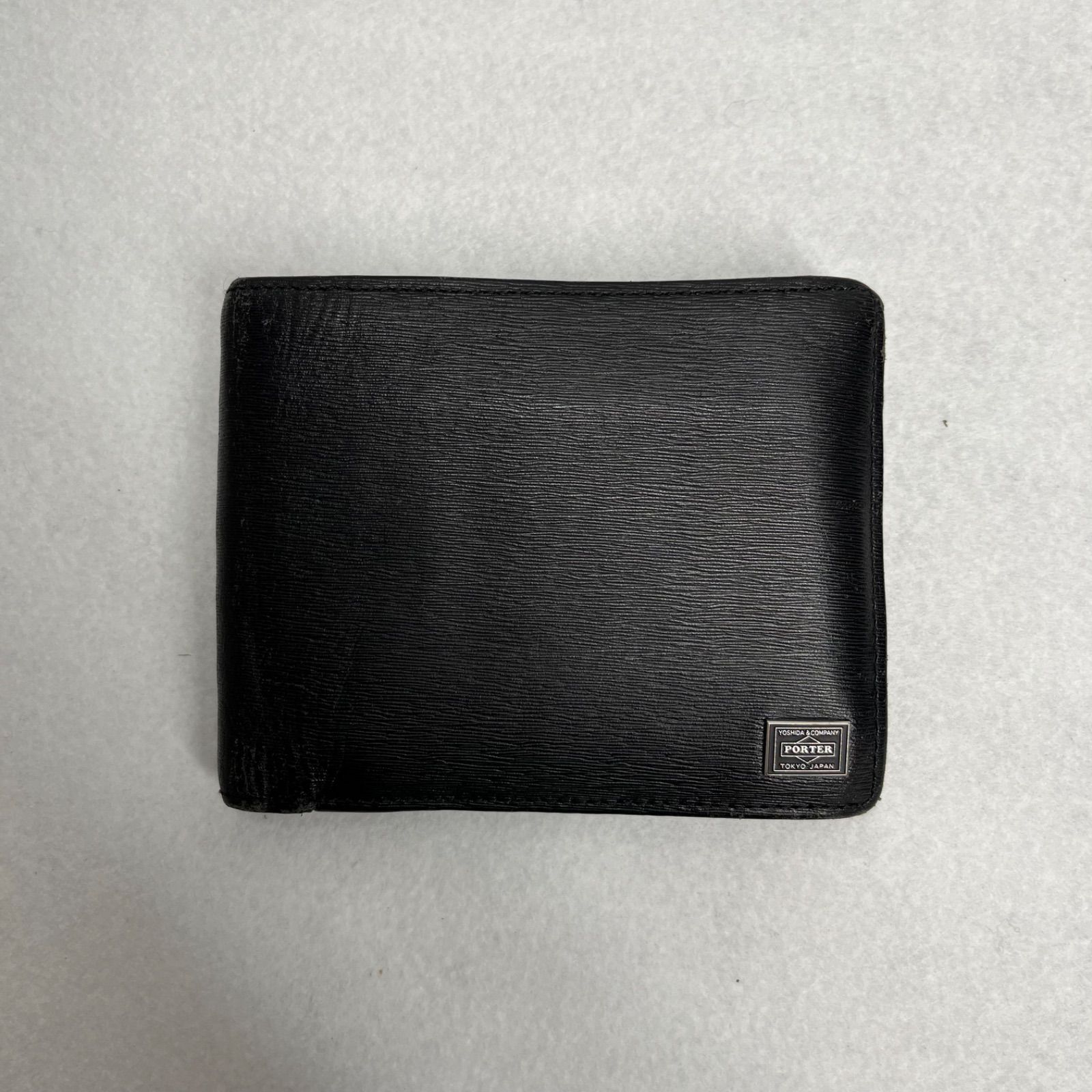 PORTER ブラックレザー財布 PORTER ポーター ビル ブライドル ウォレット 185-02255 財布 二