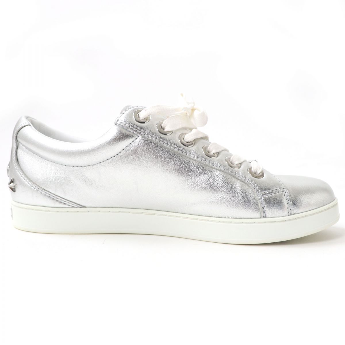 【美品】JIMMY CHOOジミーチュウスタースタッズロゴ金具レザースニーカー kigaeru_370363013015