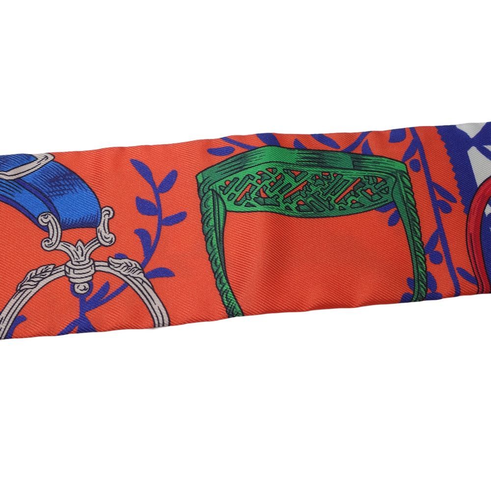 ⭐️美品⭐️ エルメス ツイリー 鐙リミックス スカーフ オレンジ エルメス ツイリー オ ブロック スカーフ シルク フリンジ