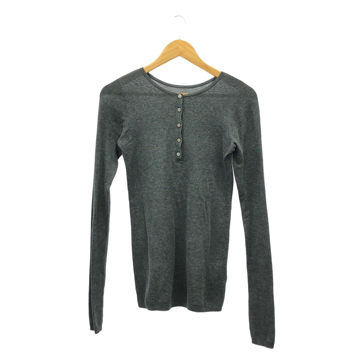 GOOD GRIEF | グッドグリーフ | HENLEY RIB KNIT TOP | リブニット | F | グレー | レディース