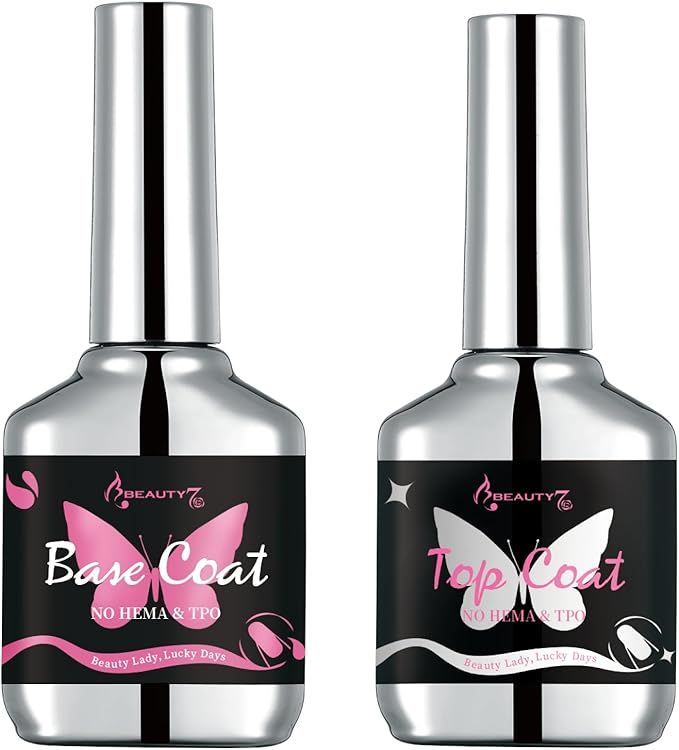 eauty7 ジェルネイル トップコート ベースコート 15ml 2本セット