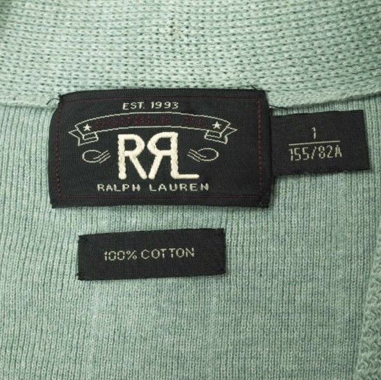 RRL ダブルアールエル コットンニットVネックカーディガン 0162390GV 1 ライトグリーン Double RL トップス g14833 RRL ダブルアールエル コットンニットVネックカーディガン