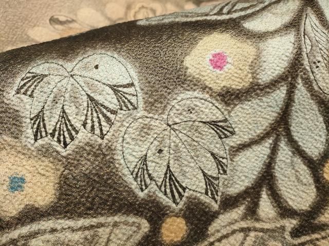 平和屋着物▽太鼓柄袋帯 ふくれ織 辻が花 金糸 正絹 逸品