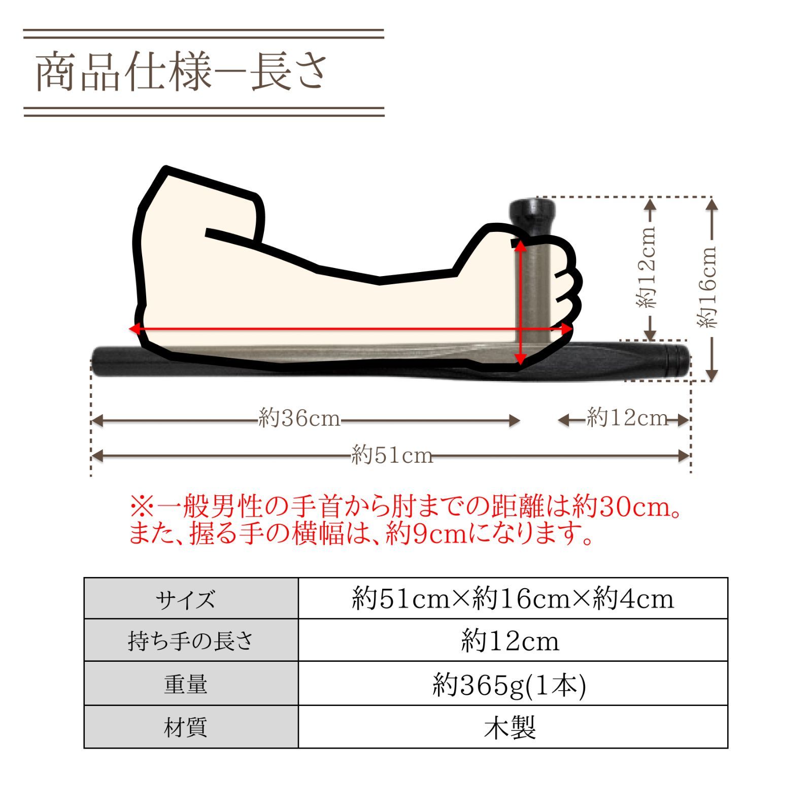 赤樫 木製トンファー 2本セット 丸型 武術 空手 新品・未使用 匠刀房
