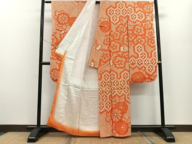 平和屋着物□豪華振袖 駒刺繍 絞り 亀甲枝梅文 正絹 逸品
