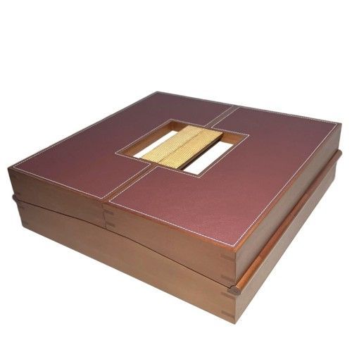 HERMES - 【未使用品】HERMES　エルメス　マカオ　麻雀　H313030M　マホガニー　エヴァーカラー　リザード　ブラウン　ルージュアッシュ　インテリア小物　ゲーム　天然マホガニー　ダイス　サイコロ　麻雀碑【中古】【75885】 HERMES - 【未使用品】HERMES エルメス マカオ 麻雀 H313030M