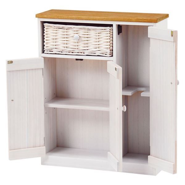 トイレラック トイレ収納 幅50cm スリム 木製 扉 バスケット収納付き 完成品 カントリー調 お手洗い 店舗 オフィス 備品 代引不可