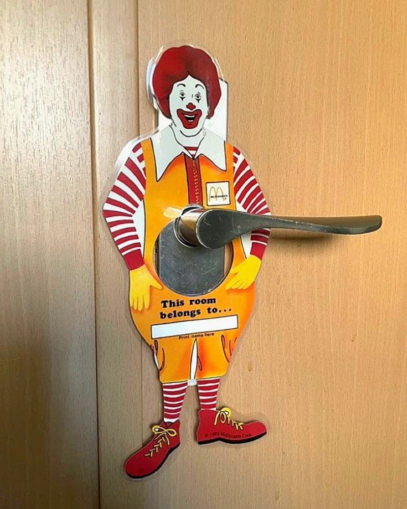 マクドナルド　ドナルド　ウォールハンガー　オーナメント　海外 92's McDonalds ロナルド ドアハンガー / ヴィンテージ