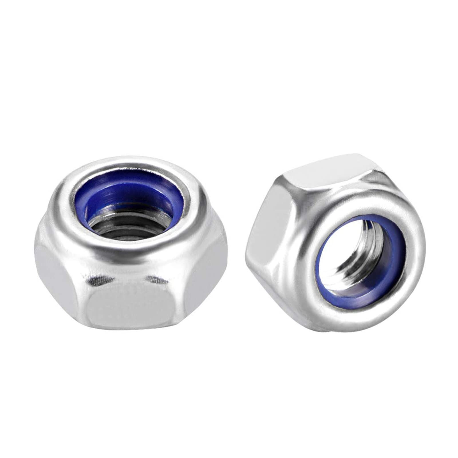 六角ロックナット（50個入り）M5 x 0.8mm 高さ5mm 304ステンレス鋼 六角幅 8mm