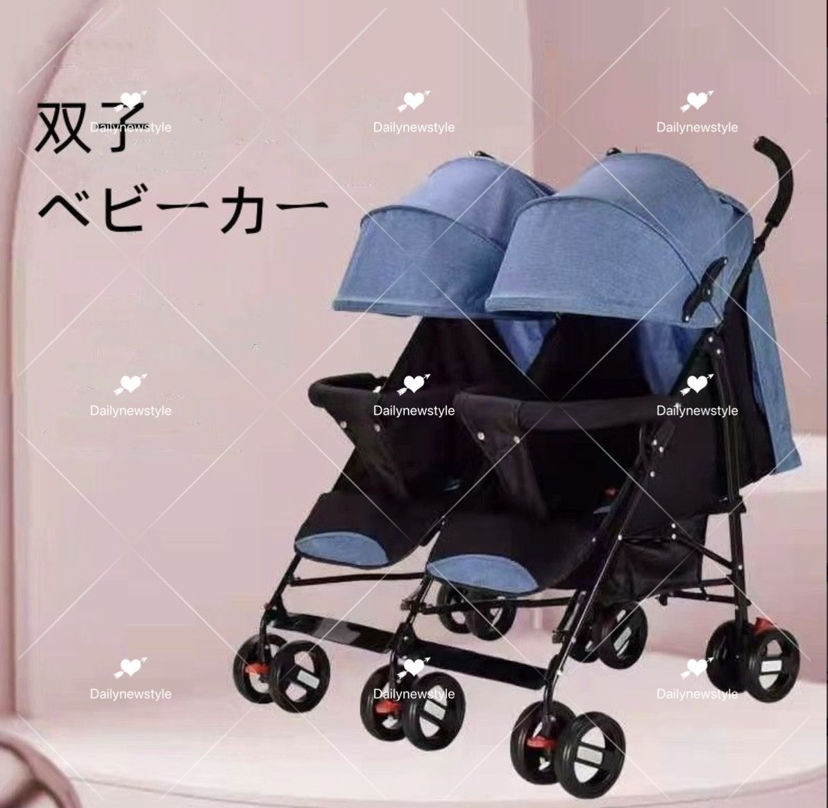人気推薦◆ ２人乗りベビーカー 2人で横になれる 折りたたみ ベビーカー 双子用ベビーカー 紫外線防止 第二子 双子 兄弟 姉妹 お祝い