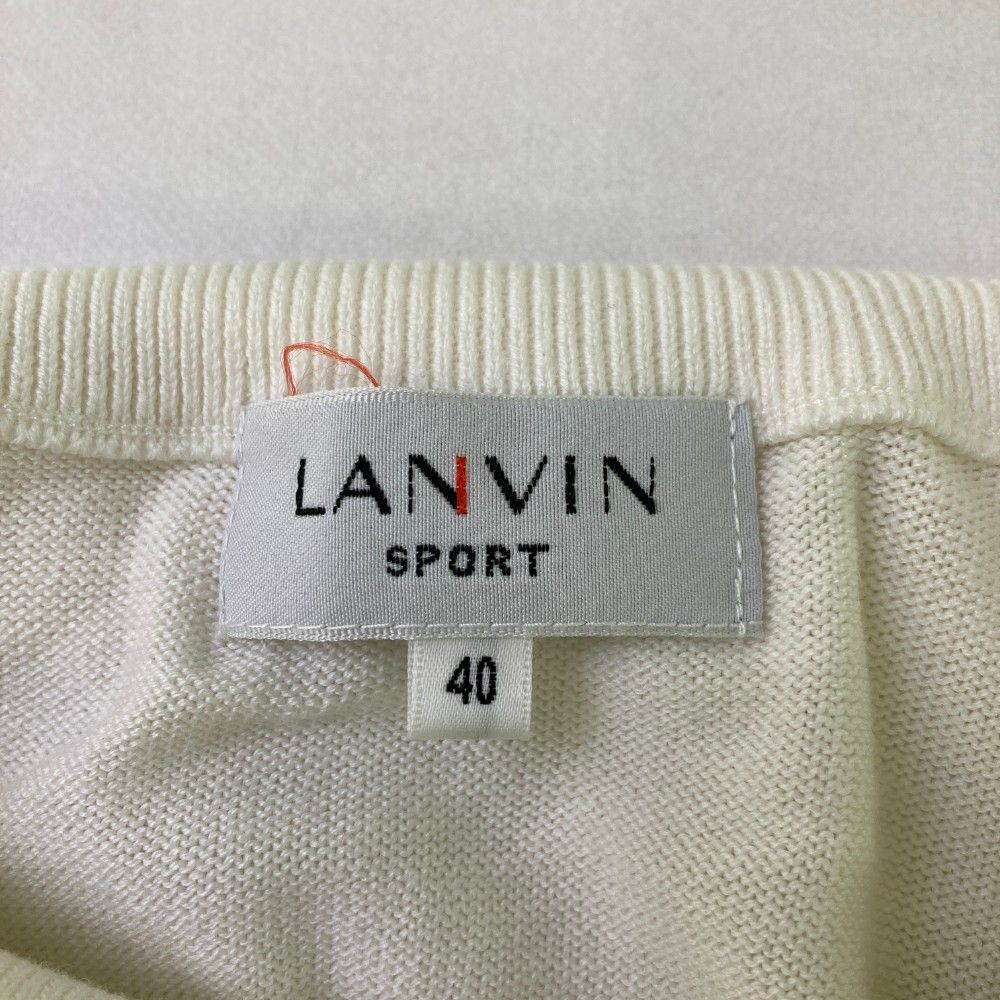 サイズ：40 LANVIN SPORT ランバン スポール  ニット ジップジャケット  ホワイト系 [240101448292] ゴルフウェア レディース ストスト サイズ：40 LANVIN SPORT ランバン スポール ニット ジップ