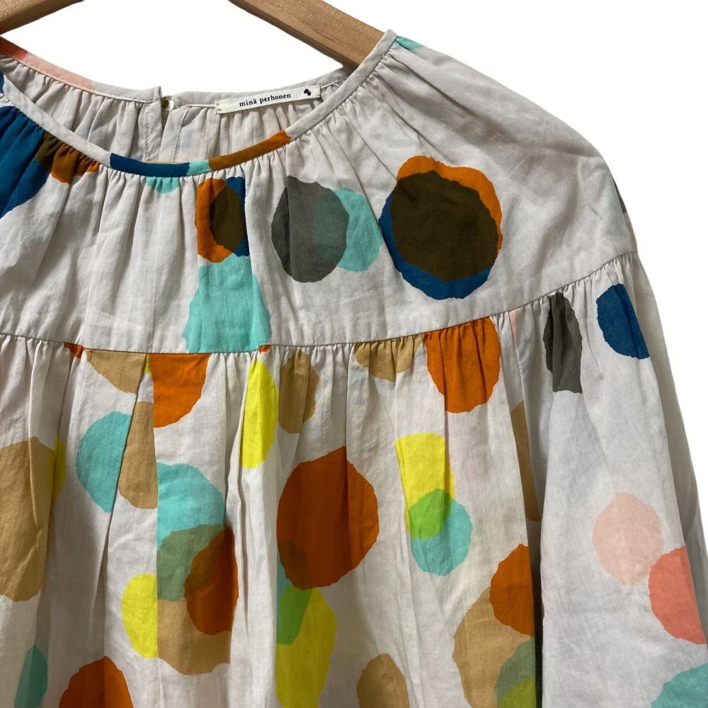 美品 mina perhonen ミナペルホネン rain star ギャザー 長袖