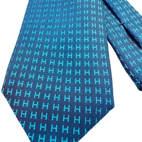 HERMES エルメス ネクタイ ミニH ネイビー - メルカリ