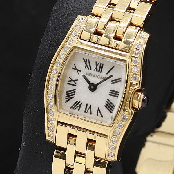 ヴァンドーム青山 ダイヤモンド0.24ct 腕時計 クォーツ シェル　稼働品 ヴァンドーム青山 ダイヤモンド0.24ct 腕時計 クォーツ シェル