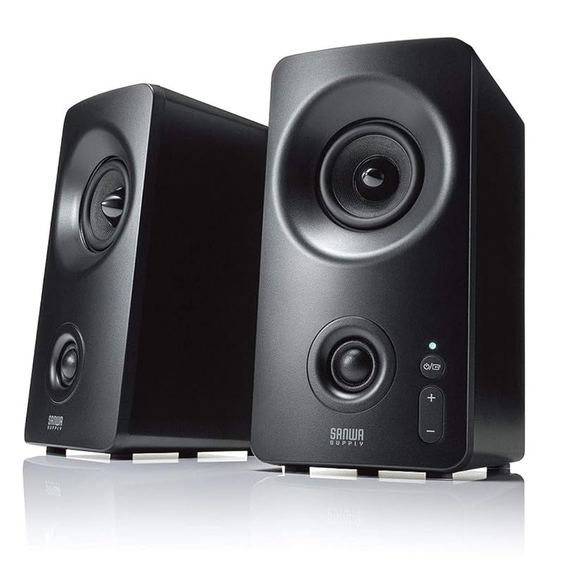 サンワダイレクト PCスピーカー 3WAY接続 Bluetooth 3.5mm USB 10W ツイーター搭載 アンプ内蔵 400-SP091 0