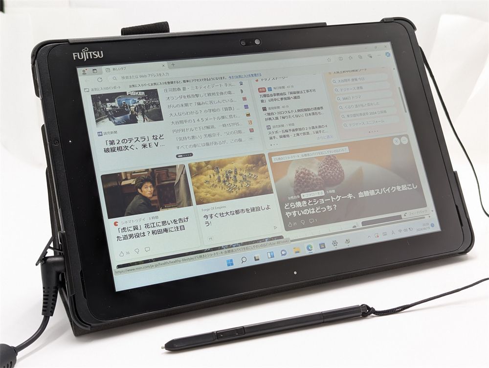 即決 中古美品 バッテリサイクル数1回 カバー ペン付き タブレット 10.1型 富士通 ARROWS Tab Q508/SE Atom  無線Wi-Fi Bluetooth カメラ - メルカリ