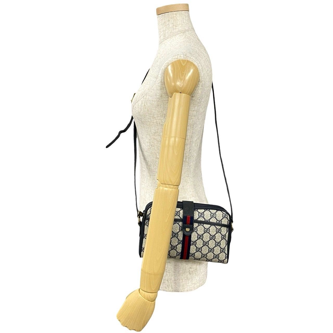 極 美品 GUCCI グッチ オールドグッチ シェリーライン GG ロゴ 柄 